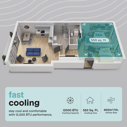 Portable Air Conditioner 12000 BTU Efficient Cooling White