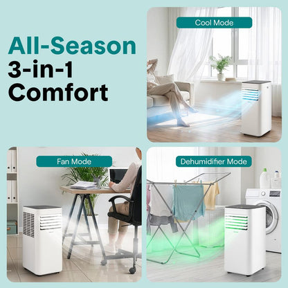 Portable Air Conditioner 8,000 BTU WiFi Dehumidifier, Remote, White