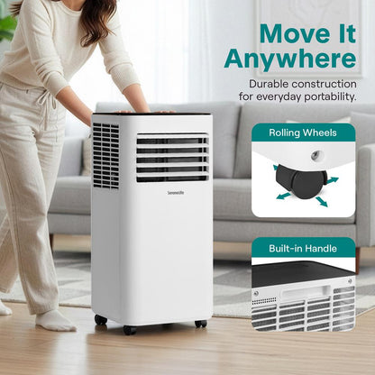 Portable Air Conditioner 8,000 BTU WiFi Dehumidifier, Remote, White