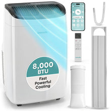 Serenelife Portable Air Conditioner With Wi-Fi Function - 8,000  Btu Cooling (Ashrae), Compact Unit With Dehumidifier & Fan Modes, Includes Window Mount Kit (Gray)