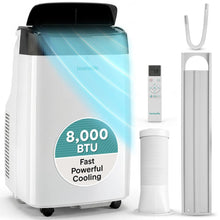 Serenelife Portable Air Conditioner – 8,000 Btu Compact Home Ac Cooling Unit With Built-In Dehumidifier & Fan Modes, Includes Window Mount Kit (White)