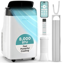 Serenelife Portable Air Conditioner With Wifi – 8,000 Btu Compact Home Ac Cooling Unit With Built-In Dehumidifier & Fan Modes, Includes Window Mount Kit (White)