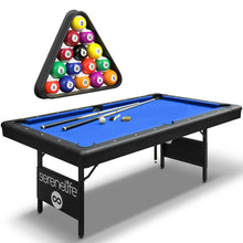Foldable Pool Table, Portable & Sturdy, 6 Ft, Blue Felt