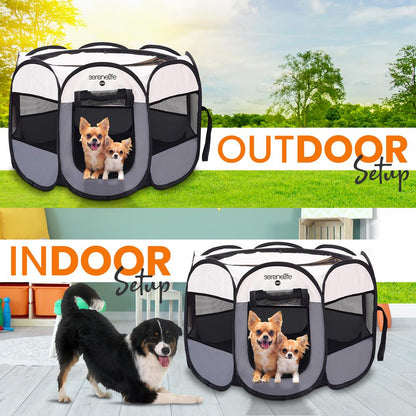 Foldable Pet Tent With Pet Bowl