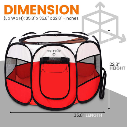 product image number 2 for SereneLife Foldable Pet Tent With Pet Bowl