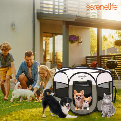 product image number 6 for SereneLife Foldable Pet Tent With Pet Bowl