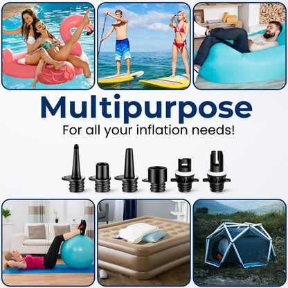 Electric Paddle Board Pump, Fast Inflation, Dual-Stage, Portable, LED Light