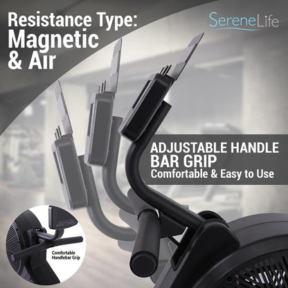 Smart Rowing Machine, 16-Level Magnetic Resistance, Bluetooth, Folding