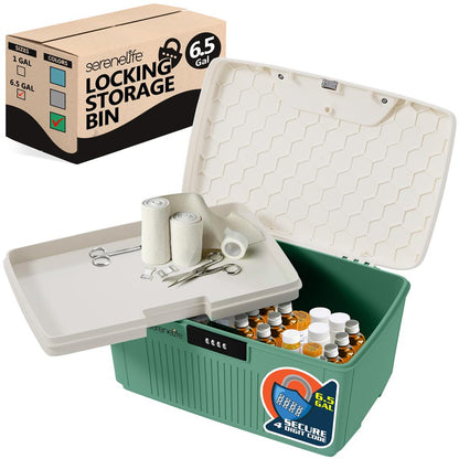 product image number 1 for SereneLife 8.5 Gallon Locking Storage Bin