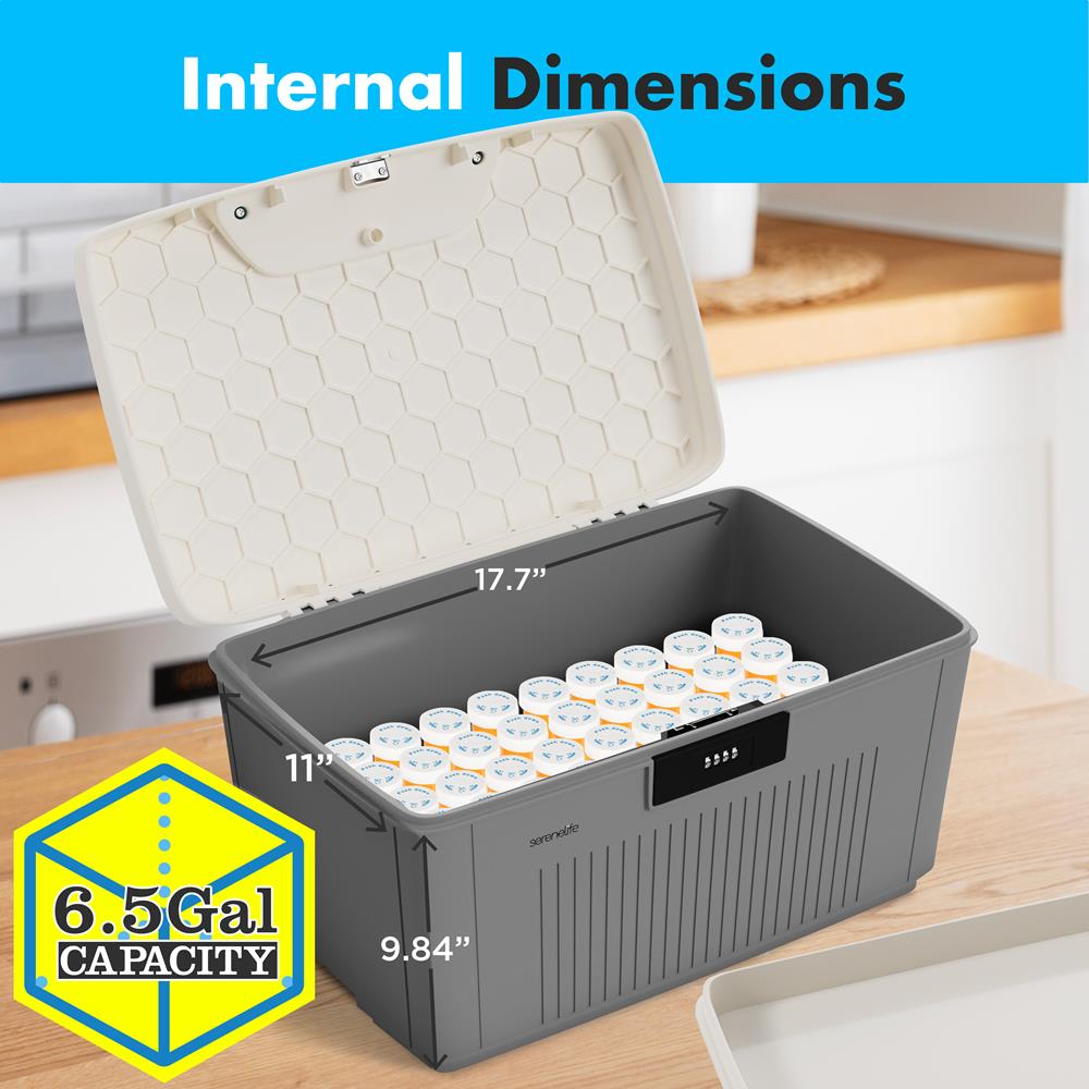 product image number 3 for SereneLife 8.5 Gallon Locking Storage Bin