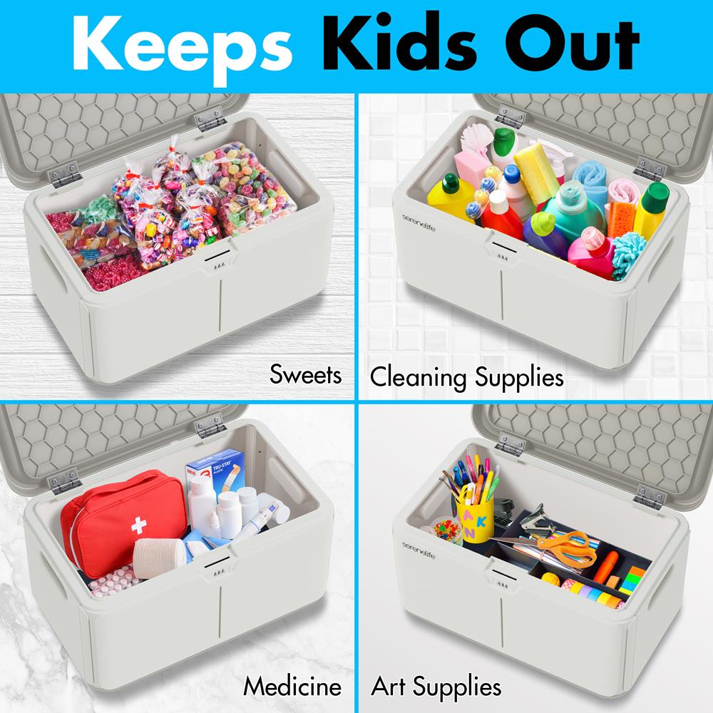 product image number 4 for SereneLife 8 Gallon Locking Storage Bin