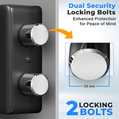 Electronic Safe Box, Secure Storage, Digital Lock, Engineered Steel, Silver