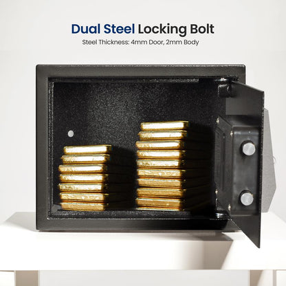 Front Load Safe Box Secure Storage Steel Construction 13.8"x9.8"x9.8"