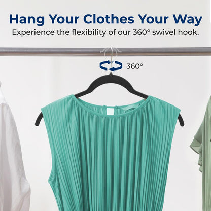 30-Piece Velvet Hangers Non-Slip Space-Saving 360° Swivel Hook