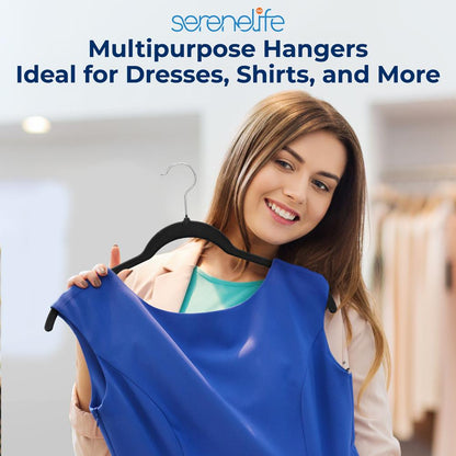 50-Piece Velvet Hangers Non-Slip Space-Saving 360° Swivel Hooks