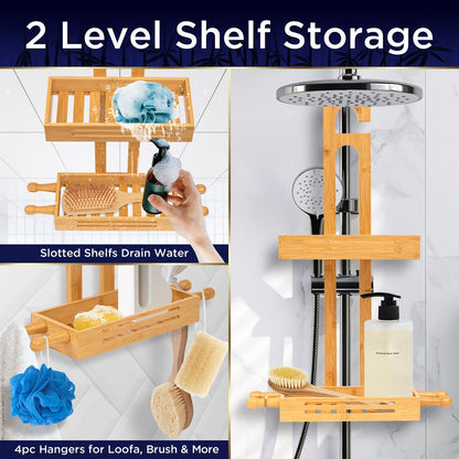 Bamboo Hanging Shower Caddy