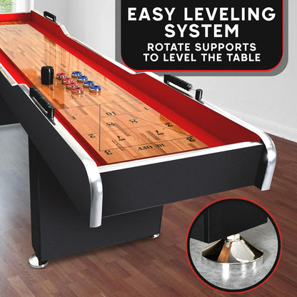 Shuffleboard Table 9ft Smooth Poly Surface Fast Puck Action Platinum