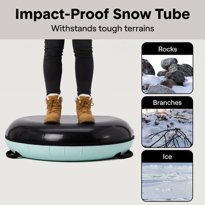 Serenelife 40'' Inflatable Snow Tube For Winter Sports – Durable, Easy-To-Inflate Snow Sled For Kids & Adults (Blue)