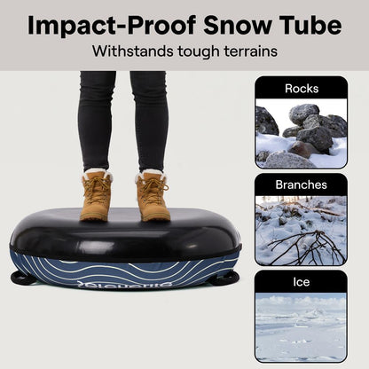 Serenelife 40'' Inflatable Snow Tube For Winter Sports – Durable, Easy-To-Inflate Snow Sled For Kids & Adults (Navy Blue)