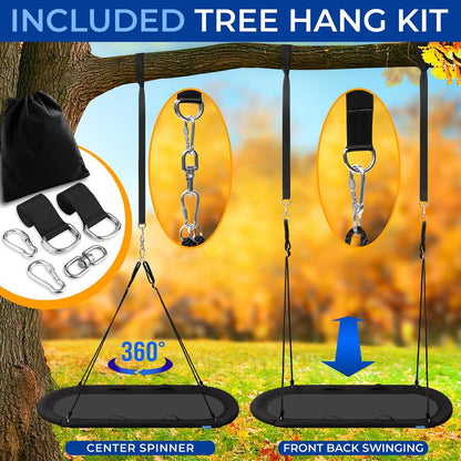 67" Oval Saucer Swing, 700 lbs Capacity, Waterproof