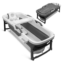 1.5M Foldable Bathtub Set - Includes Lid, Tray, Bag, Stretch Drainage Pipe, Bath Cushion And Massage Rollers For Indoor And Outdoor Use (Dark Gray)