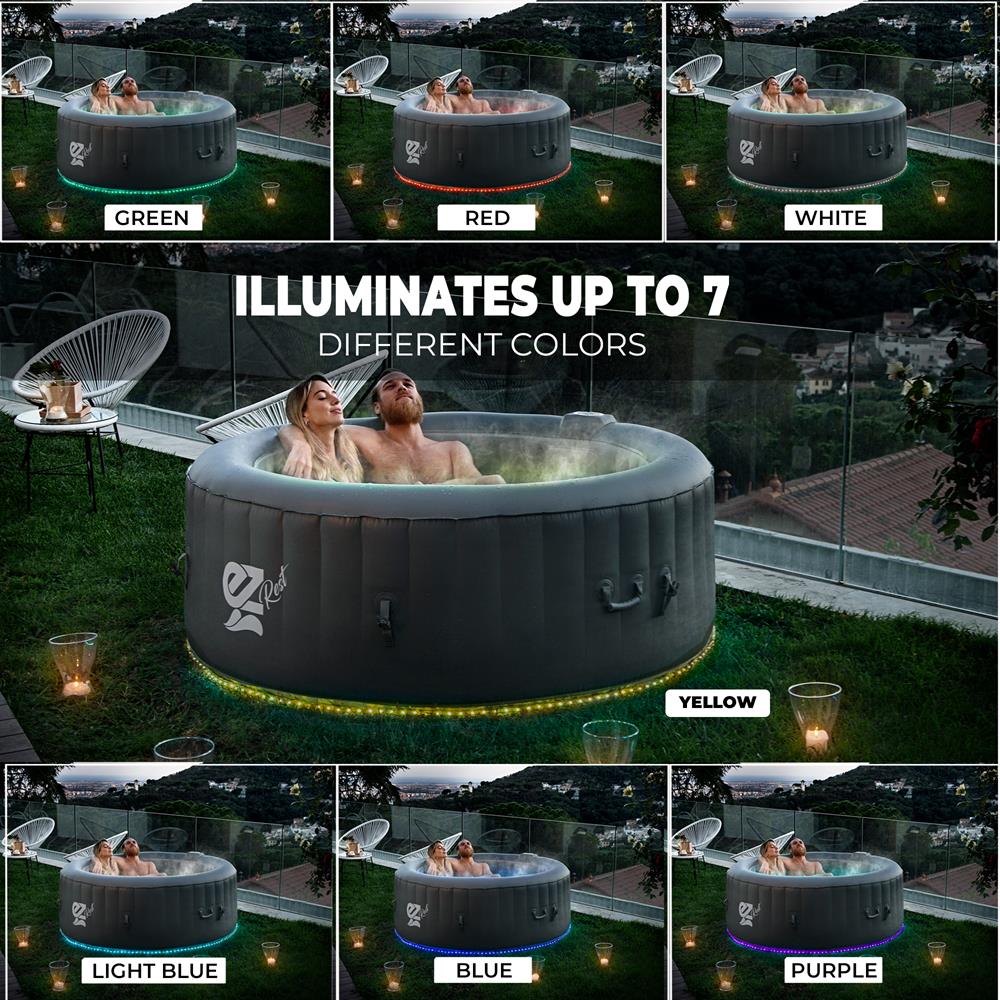 product image number 5 for SereneLife Round Inflatable Pool Spa With Light