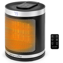Portable Space Heater - Indoor Electric Heater With Thermostat, Remote, Digital Display, 12-Hour Timer, 3 Heating Modes, Fast & Safe Ptc Ceramic Heating For Home, Office, Bedroom (Black)