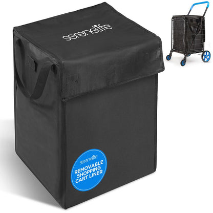 Removable Shopping Cart Liner - Waterproof 600D Oxford Fabric, Blue
