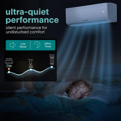 18000 BTU Indoor and Outdoor Mini Split AC Unit Kit – 230V Smart Cooling & Heating Mini Split AC with WiFi