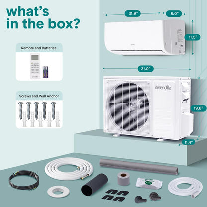 18000 BTU Indoor and Outdoor Mini Split AC Unit Kit – 230V Smart Cooling & Heating Mini Split AC with WiFi