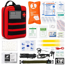 Serenelife Emergency First Aid And Survival Kit - Advanced Medical Supplies, Trauma Care Essentials, Outdoor Survival Gear, And Essential Tools For Home, Vehicle, Travel, Camping, And Disaster Preparedness (Red) SLSRVLKTFARD
