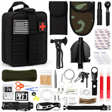 Serenelife Survival Toolkit - All-Purpose Outdoor Emergency Tools And Gear Set With Basic First Aid And Tactical Equipment (Black) SLSRVLKTTLBK