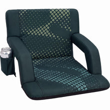 Serenelife 25” Foldable Stadium Chair With Backrest – 6 Adjustable Reclining Angles, Cup Holder, Padded Armrests, And Storage Pockets (Green) SLSS25GR