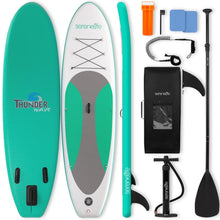 Free-Flow Welded Inflatable Stand-Up Paddle-Board With Double-Action Hand Pump, 3-Shaft Aluminum Paddle, Leash, Fin, Repair Kit And Backpack (Black)