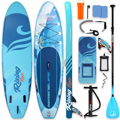 Inflatable Paddle Board - Stable Non-Slip Deck, 10'6", Portable, Blue