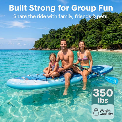 Inflatable Paddle Board - Stable Non-Slip Deck, 10'6", Portable, Blue