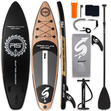 Inflatable Paddle Board - Stable Non-Slip Deck, 10'6", Wood Finish