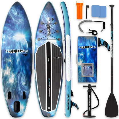Inflatable Paddle Board - Stable Non-Slip Deck, 10'6", Space Blue