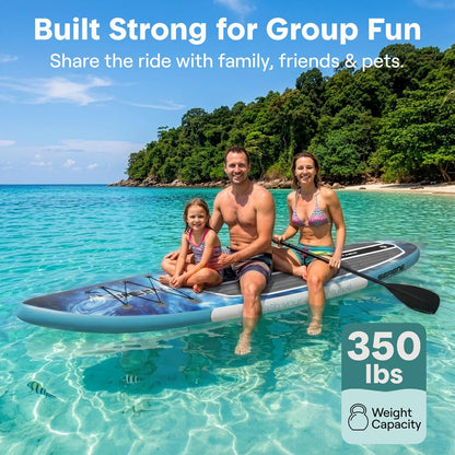 Inflatable Paddle Board - Stable Non-Slip Deck, 10'6", Space Blue