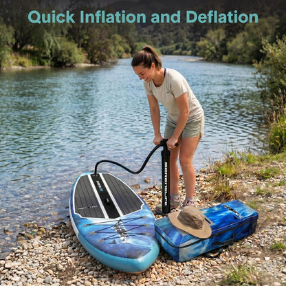 Inflatable Paddle Board - Stable Non-Slip Deck, 10'6", Space Blue