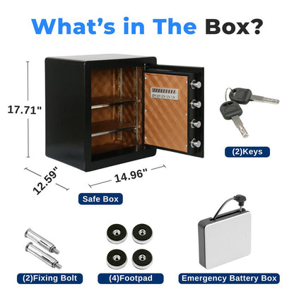 Electronic Safe Box, Secure Storage, Heavy-Duty Steel, Digital Keypad