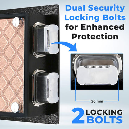 Fingerprint Safe 0.63 Cu Ft, Heavy-Duty Steel, Touchscreen, Black
