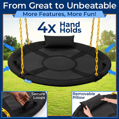 40" Saucer Swing - 700 lb Capacity, Waterproof, 360¬8 Spin, w/ Pillow