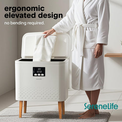 Rectangular Towel Warmer Bucket - Large Capacity Single Touch Towel & Blanket Warmer (White)