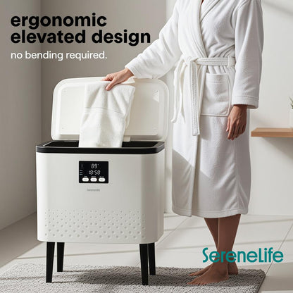 Rectangular Towel Warmer Bucket - Large Capacity Single Touch Towel & Blanket Warmer (Black)