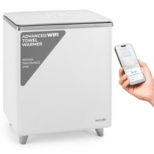 Rectangular Towel Warmer Bucket - Large Capacity Single Touch Towel & Blanket Warmer With Built-In Wifi Capability (Silver)