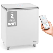 Rectangular Towel Warmer Bucket - Large Capacity Single Touch Towel & Blanket Warmer With Built-In Wifi Capability (Silver)