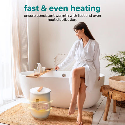 Digital Towel Warmer, Auto Shut-Off, Insulated Lid, White
