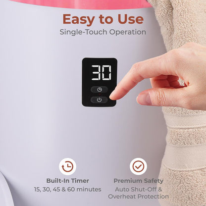 Single Touch Towel & Blanket Warmer With Fragrant Disc Holder And Led Ring (Pink)