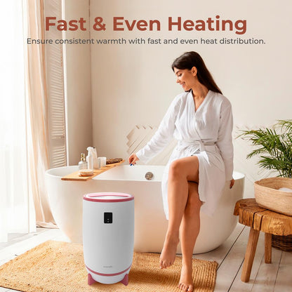 Single Touch Towel & Blanket Warmer With Fragrant Disc Holder And Led Ring (Pink)